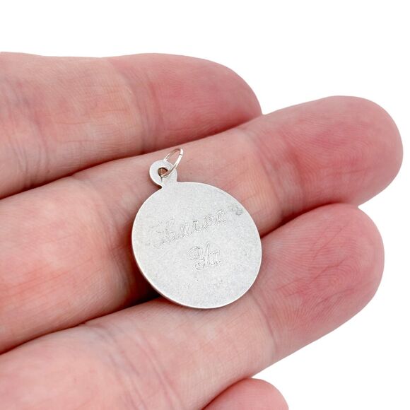 Vintage Forstner Sterling Silver 925 "Lurve Ya" Round Charm Pendant - Picture 1 of 6